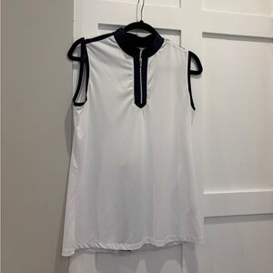 Sleeveless White and Black Women's Top